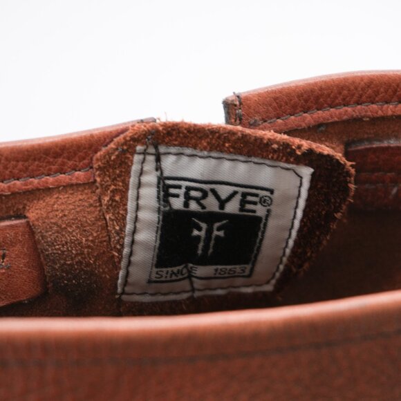 FRYE Harness Boots Size 9 Brown Leather Short Moto Biker VERONICA Booties Sz. 9 - Picture 3 of 10